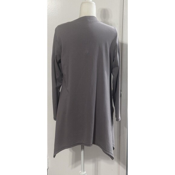 CMC Color Me Cotton Size M Grey One Button Cardigan Jacket Lagenlook Minimalist - Picture 3 of 10
